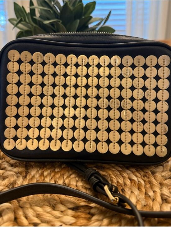 Michael Kors Handbags - Michael Kors Black Crossbody Bag with Gold Stud Discs
